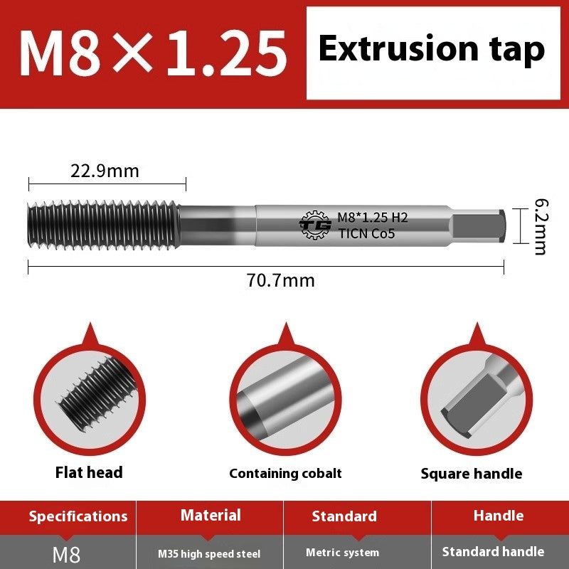 1100-6542 Titanium Plated Cobalt Extruded Tap Extruded Tapping Machined Chipless Tapping M3M4M6M8M10M12 Shandong Denso Pricision Tools Co.,Ltd.